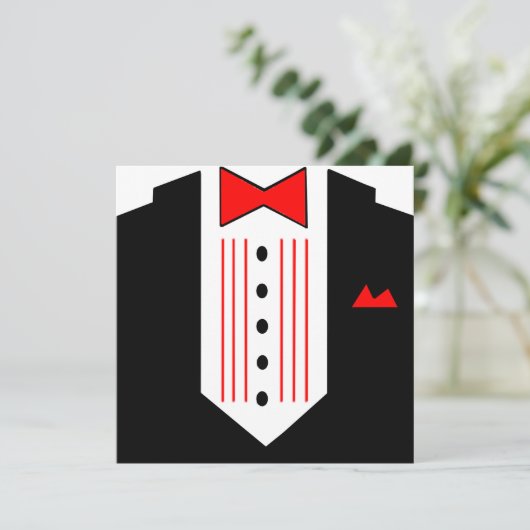 Tuxedo Invitation Dinner Party Formal Pre-Prom Kaart (Staand voorkant)