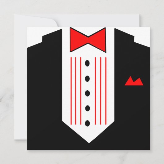 Tuxedo Invitation Dinner Party Formal Pre-Prom Kaart (Voorkant)