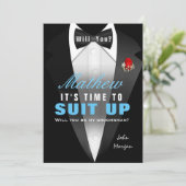 Tuxedo is mijn Groomsman Kaart (Staand voorkant)