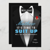 Tuxedo is mijn Groomsman Kaart (Voorkant / Achterkant)