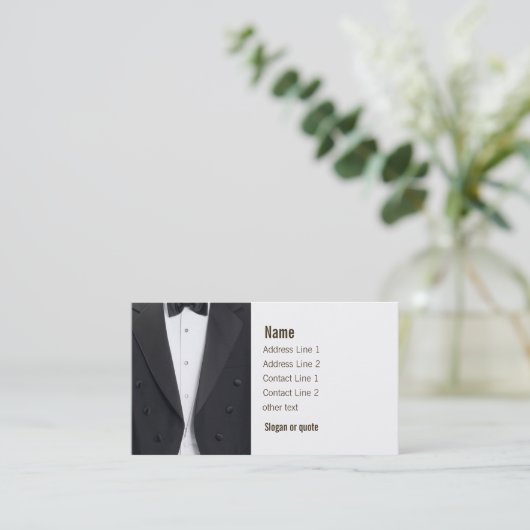 Tuxedo Jacket en Bow-Stropdas Visitekaartje (Staand voorkant)