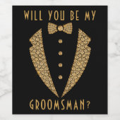 Tuxedo, jij bent mijn bruidegom wijn etiket (Enkel label)