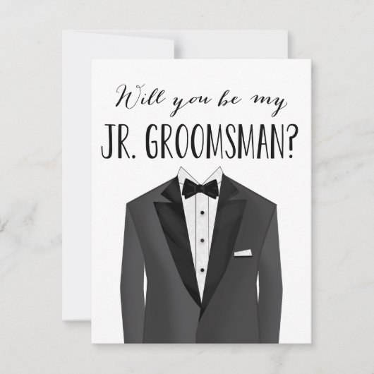 Tuxedo Junior Groomsman | Groomsman Kaart (Voorkant)