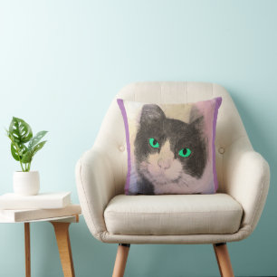 TUXEDO KAT BLAUWE OGEN KUSSENLOOPKUSSENS KUSSEN