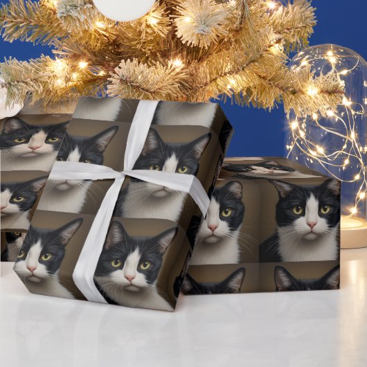 Tuxedo kat cadeaupapier (Feestdagen)