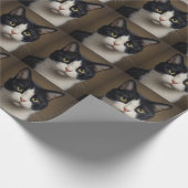 Tuxedo kat cadeaupapier (Hoek)