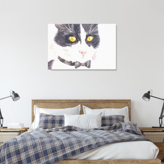 Tuxedo-kat Canvas Afdruk (Insitu (Slaapkamer))