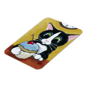 Tuxedo Kat & Cupcake Art Premium Magneet (Linkerzijde)