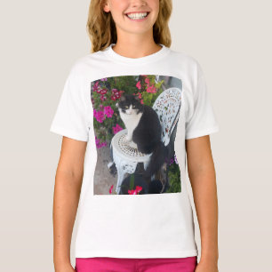 Tuxedo Kat Cute Schattige Bloemen Zwarte Katten Me T-shirt