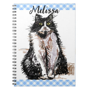 Tuxedo Kat Cute Tekening Zwart en Witte Katten Mei Notitieboek