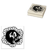 Tuxedo Kat Daisies Kunst Rubberstempel (Gestempeld)