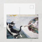 Tuxedo Kat die de Heilige Poot Aanraakt Briefkaart (Voorkant / Achterkant)