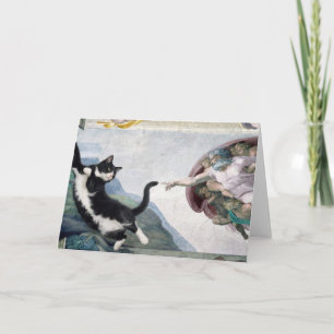 Tuxedo Kat die de Heilige Poot Aanraakt Kaart