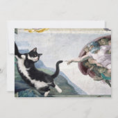 Tuxedo Kat Die Hemelse Poot Aanraakt Kaart (Achterkant)