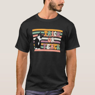 Tuxedo Kat Docenten Halloween Huisdier Trick or Te T-shirt