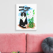 Tuxedo Kat en Lelies | Inspirerend prijsopgave Canvas Afdruk (Insitu (Woonkamer))