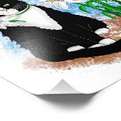 Tuxedo Kat en Lelies | Inspirerend prijsopgave Foto Afdruk (Hoek)