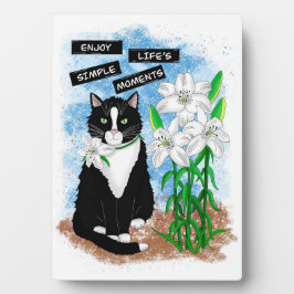 Tuxedo Kat en Lelies | Inspirerend prijsopgave Fotoplaat