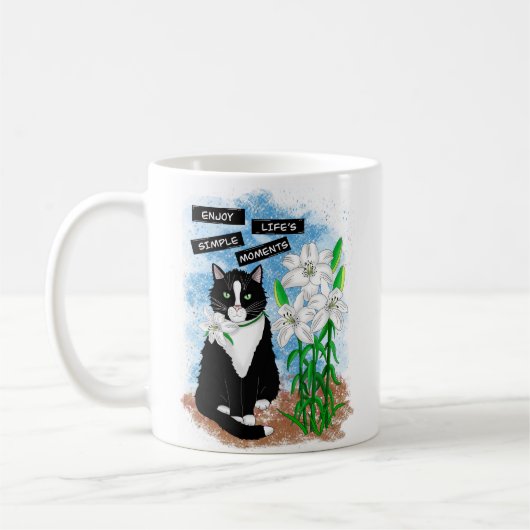Tuxedo Kat en Lelies | Inspirerend prijsopgave Koffiemok (Links)