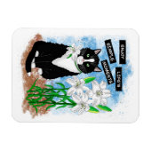 Tuxedo Kat en Lelies | Inspirerend prijsopgave Magneet (Horizontaal)