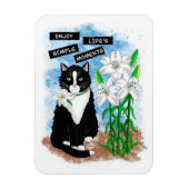 Tuxedo Kat en Lelies | Inspirerend prijsopgave Magneet (Verticaal)