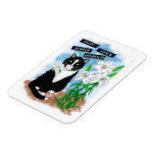 Tuxedo Kat en Lelies | Inspirerend prijsopgave Magneet (Linkerzijde)