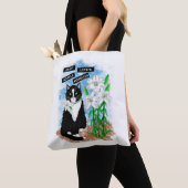 Tuxedo Kat en Lelies | Inspirerend prijsopgave Tote Bag (Dichtbij)
