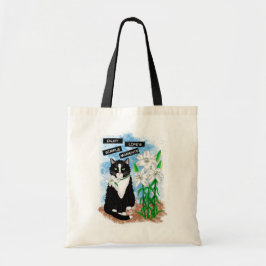 Tuxedo Kat en Lelies | Inspirerend prijsopgave Tote Bag
