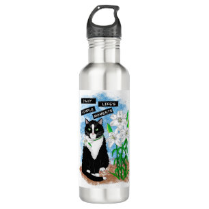 Tuxedo Kat en Lelies   Inspirerend prijsopgave Waterfles
