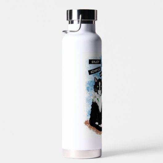 Tuxedo Kat en Lelies | Inspirerend prijsopgave Waterfles (Rechts)