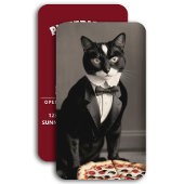 Tuxedo kat en pizza visitekaartje