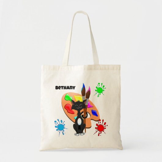 Tuxedo Kat En Verfpalet Tote Bag (Voorkant)