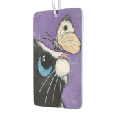 Tuxedo Kat en Witte Vlinder Illustratie Luchtverfrisser (Links)