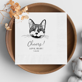 Tuxedo Kat Gepersonaliseerd Cheers Servetten