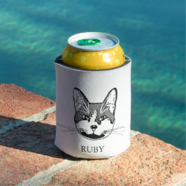 Tuxedo kat gepersonaliseerde hand tekening blikjeskoeler