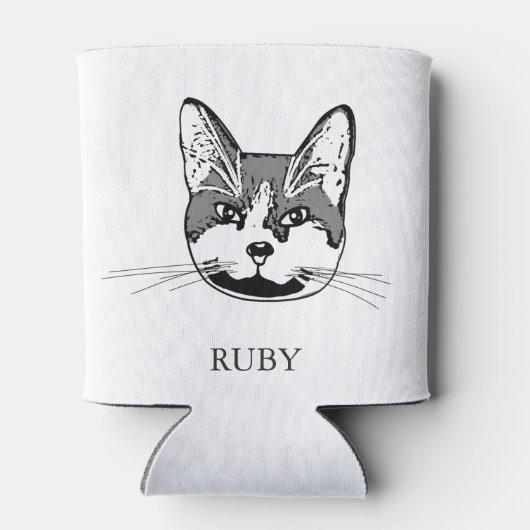 Tuxedo kat gepersonaliseerde hand tekening blikjeskoeler (Achterkant)