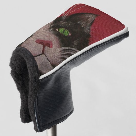 tuxedo kat golfkafdekking golfheadcover (3/4 voorkant)