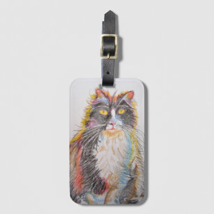 Tuxedo Kat Grappige Katten Kunst Tekening Bagage L Bagagelabel