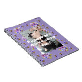 Tuxedo Kat Grappige Mooie Bloemige Paarse Notitieb Notitieboek (Rechterzijde)