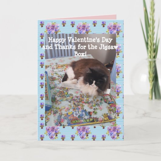 Tuxedo Kat Grappige Puzzel Katten Valentijnsdag Kaart (Voorkant)