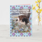 Tuxedo Kat Grappige Puzzel Katten Valentijnsdag Kaart (Gele Bloem)