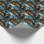 Tuxedo Kat Halloween Spoken Cadeaupapier (Hoek)
