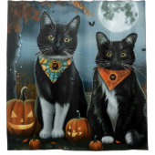Tuxedo Kat Halloween Spoken Douchegordijn (Voorkant)