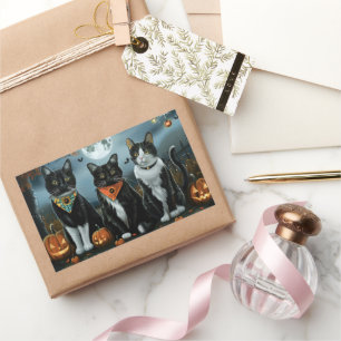 Tuxedo Kat Halloween Spoken Rechthoekige Sticker