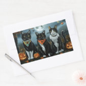 Tuxedo Kat Halloween Spoken Rechthoekige Sticker (Envelop)