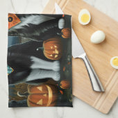 Tuxedo Kat Halloween Spoken Theedoek (Quarter Fold)