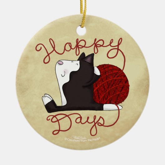 Tuxedo Kat- Happy Days Keramisch Ornament (Voorkant)