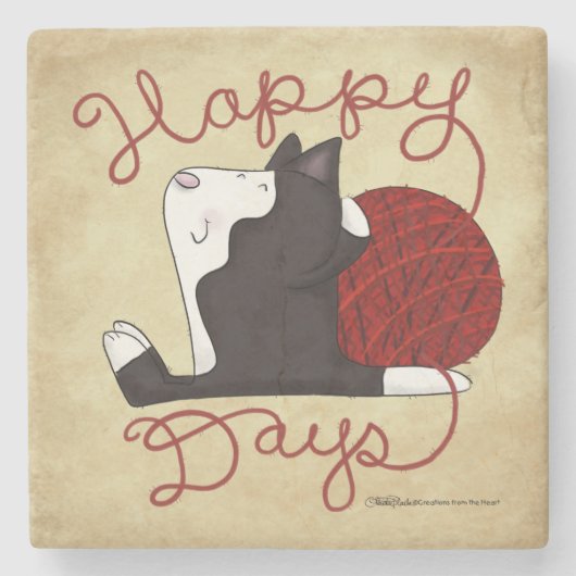 Tuxedo Kat- Happy Days Stenen Onderzetter (Voorkant)