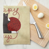 Tuxedo Kat- Happy Days Theedoek (Quarter Fold)