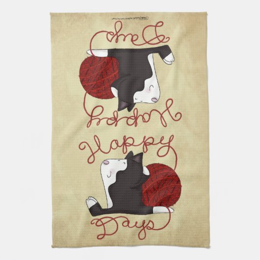Tuxedo Kat- Happy Days Theedoek (Verticaal)